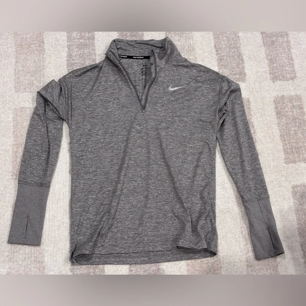 Nike Heathered Gray Zip-Up Sweater